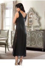 Siyah Dantelli Saten Gecelik - 085 - Görsel 2