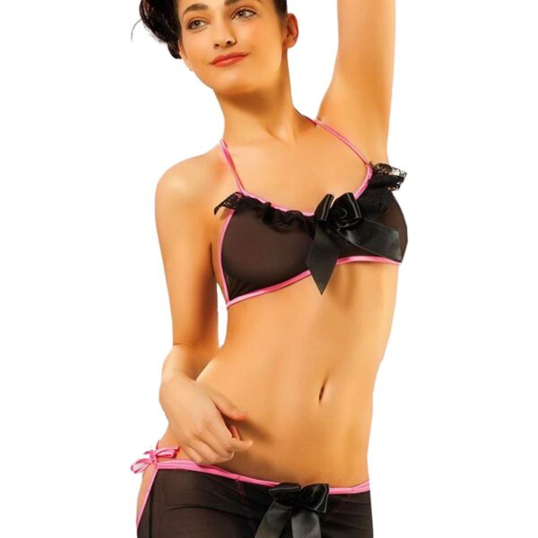 Siyah Tül Gecelik - 607