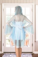 Beyaz Turkuaz Tül Dantelli Sabahlık & Gecelik Takım 2' Li - 1478 - Görsel 2