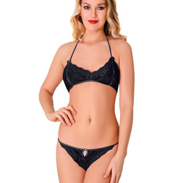 Siyah Dantel Sütyen Takım 2' Li - 6528