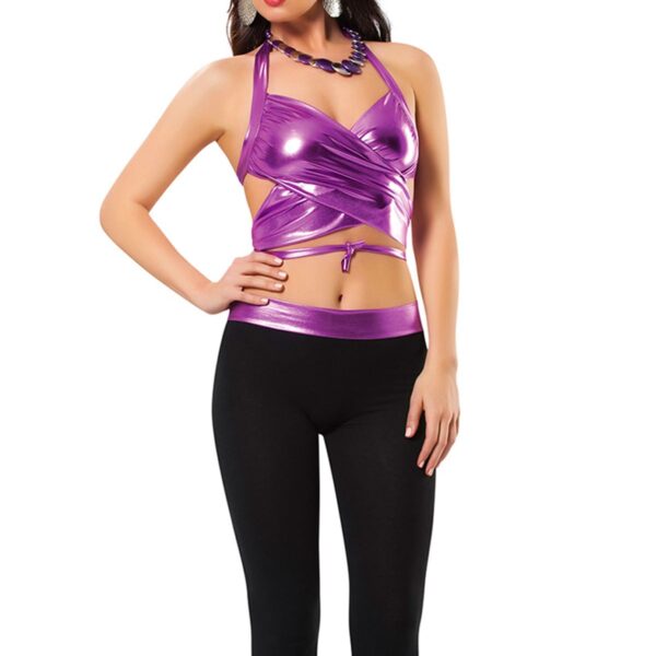 Mor Deri ( Lame ) Büstiyer & Tayt Gecelik - 461