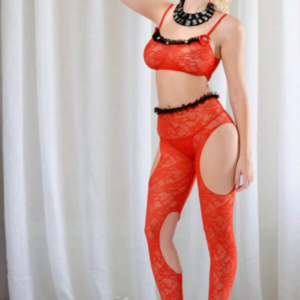 Kırmızı Vücut Çorabı - 1028