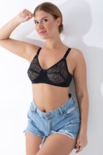 Siyah Dantelli Toparlayıcı Sütyen - 506 - Görsel 3