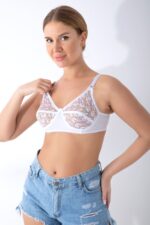 Beyaz Dantelli Toparlayıcı Sütyen - 506 - Görsel 2