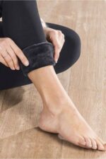 SİYAH PELUŞ TAYT PT580-1 - Görsel 5