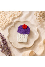 %100 Pamuk El Yapımı Örgü Muffin Çıtçıt Toka – Bebek & Kız Çocuk Saç Aksesuarı - Görsel 2