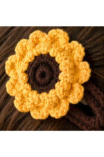 %100 Pamuk El Yapımı Örgü 2'li Çiçek Çıtçıt Toka – Bebek & Kız Çocuk Saç Aksesuarı - Görsel 3