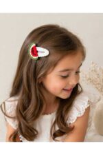 %100 Pamuk El Yapımı Örgü Karpuz Çıtçıt Toka – Bebek & Kız Çocuk Saç Aksesuarı