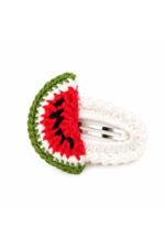 %100 Pamuk El Yapımı Örgü Karpuz Çıtçıt Toka – Bebek & Kız Çocuk Saç Aksesuarı - Görsel 3