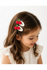 %100 Pamuk El Yapımı Örgü 2'li Çıtçıt Toka – Bebek & Kız Çocuk Saç Aksesuarı