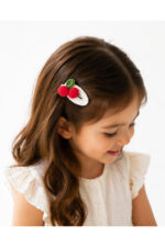 %100 Pamuk El Yapımı Örgü Tekli Çıtçıt Toka – Bebek & Kız Çocuk Saç Aksesuarı