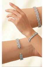 Noirlin Jewelery Baget Taşlı Luxury Paslanmaz Çelik Bileklik - Görsel 2