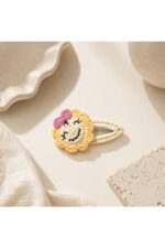 %100 Pamuk El Yapımı Örgü Güneş Çıtçıt Toka – Bebek & Kız Çocuk Saç Aksesuarı - Görsel 2