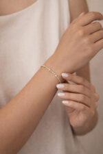 Golden Stella Işıltı Taş Detaylı İnce Gold Bileklik Paslanmaz Çelik - Görsel 3