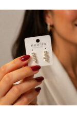 3'lü Kalp Zirkon Taşlı Sallantılı Küpe Paslanmaz Çelik - Görsel 3