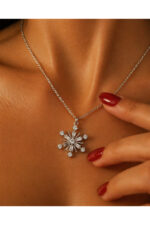 Işıltılı Kar Tanesi Kolye Paslanmaz Çelik - Görsel 2