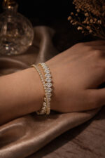 Çift Sıra Taşlı Tennis Bileklik Paslanmaz Çelik - Görsel 3