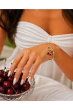 Sweet Cherry Charm Bileklik Gold Paslanmaz Çelik