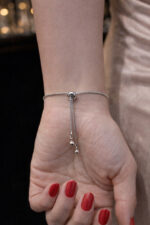 Yonca Model Taşlı Bileklik Paslanmaz Çelik - Görsel 3