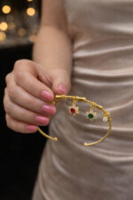 Renkli Taşlı Yıldız Charm Bileklik Paslanmaz Çelik - Görsel 2