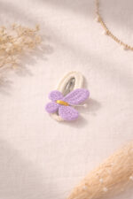 %100 Pamuk El Yapımı Örgü Kelebek Tekli Çıtçıt Toka – Bebek & Kız Çocuk Saç Aksesuarı - Görsel 3