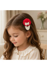 %100 Pamuk El Yapımı Örgü Tekli Çıtçıt Toka – Bebek & Kız Çocuk Saç Aksesuarı