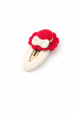 %100 Pamuk El Yapımı Örgü Tekli Çıtçıt Toka – Bebek & Kız Çocuk Saç Aksesuarı - Görsel 3