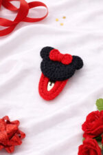 %100 Pamuk El Yapımı Örgü Tekli Çıtçıt Toka – Bebek & Kız Çocuk Saç Aksesuarı - Görsel 2