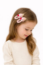 %100 Pamuk El Yapımı Örgü 2'li Çıtçıt Toka – Bebek & Kız Çocuk Saç Aksesuarı