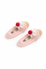 %100 Pamuk El Yapımı Örgü 2'li Çıtçıt Toka – Bebek & Kız Çocuk Saç Aksesuarı - Görsel 3