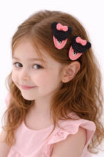 %100 Pamuk El Yapımı Örgü 2'li Çıtçıt Toka – Bebek & Kız Çocuk Saç Aksesuarı