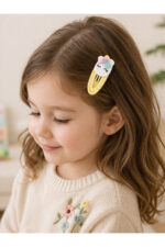 %100 Pamuk El Yapımı Örgü Tekli Çıtçıt Toka – Bebek & Kız Çocuk Saç Aksesuarı