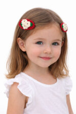 %100 Pamuk El Yapımı Örgü 2'li Çıtçıt Toka – Bebek & Kız Çocuk Saç Aksesuarı