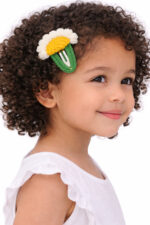 %100 Pamuk El Yapımı Örgü Tekli Çıtçıt Toka – Bebek & Kız Çocuk Saç Aksesuarı