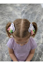 %100 Pamuk El Yapımı Örgü 2'li Çıtçıt Toka – Bebek & Kız Çocuk Saç Aksesuarı