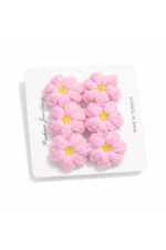 %100 Pamuk El Yapımı Örgü 2'li Çiçek Çıtçıt Toka – Bebek & Kız Çocuk Saç Aksesuarı - Görsel 3