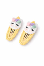 %100 Pamuk El Yapımı Örgü 2'li Çıtçıt Toka – Bebek & Kız Çocuk Saç Aksesuarı - Görsel 3