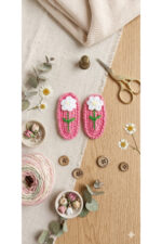 %100 Pamuk El Yapımı Örgü 2'li Çıtçıt Toka – Bebek & Kız Çocuk Saç Aksesuarı - Görsel 2