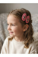 %100 Pamuk El Yapımı Örgü 2'li Çıtçıt Toka – Bebek & Kız Çocuk Saç Aksesuarı