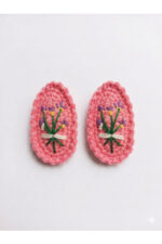 %100 Pamuk El Yapımı Örgü 2'li Çıtçıt Toka – Bebek & Kız Çocuk Saç Aksesuarı - Görsel 2