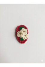 %100 Pamuk El Yapımı Örgü 2'li Çiçek Çıtçıt Toka – Bebek & Kız Çocuk Saç Aksesuarı - Görsel 3