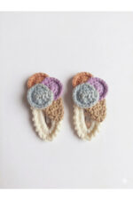 %100 Pamuk El Yapımı Örgü 2'li Çıtçıt Toka – Bebek & Kız Çocuk Saç Aksesuarı - Görsel 3