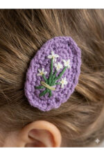 %100 Pamuk El Yapımı 2'li Örgü Çıtçıt Toka – Bebek & Kız Çocuk Saç Aksesuarı - Görsel 3