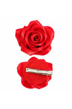 Kız Çocuk Kırmızı Gül Toka El Yapımı Kurdele Klipsli Özel Gün Saç Aksesuarı - Görsel 3
