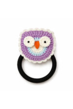 El Yapımı %100 Pamuk Kız Çocuk Mor Bağlama Toka Lastikli Saç Aksesuarı - Görsel 3