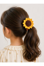 El Yapımı %100 Pamuk Kız Çocuk Bağlama Toka Lastikli Saç Aksesuarı