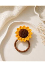 El Yapımı %100 Pamuk Kız Çocuk Bağlama Toka Lastikli Saç Aksesuarı - Görsel 2