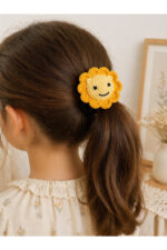 El Yapımı %100 Pamuk Kız Çocuk Bağlama Toka Lastikli Saç Aksesuarı