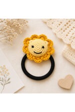 El Yapımı %100 Pamuk Kız Çocuk Bağlama Toka Lastikli Saç Aksesuarı - Görsel 2