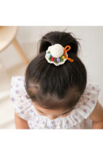 El Yapımı %100 Pamuk Kız Çocuk Bağlama Toka Lastikli Şapka Motifli Saç Aksesuarı